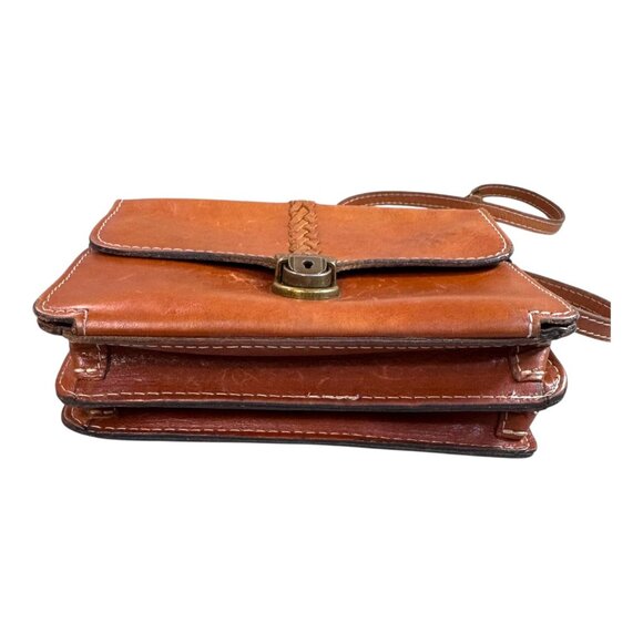 Patricia Nash British Tan Leather Bianco Crossbody Organizer Shoulder Handbag SE - Picture 15 of 16